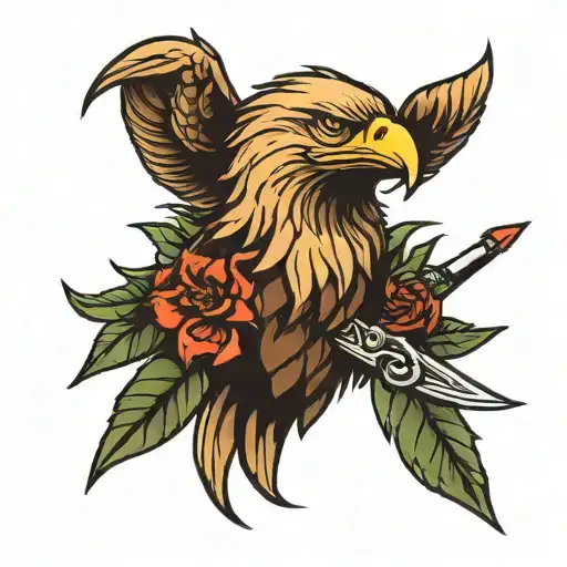 Eagle Head With Laurel And Sword