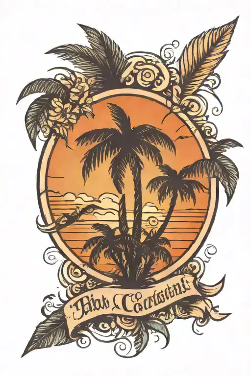 Palm Tree And Coordinate Forearm