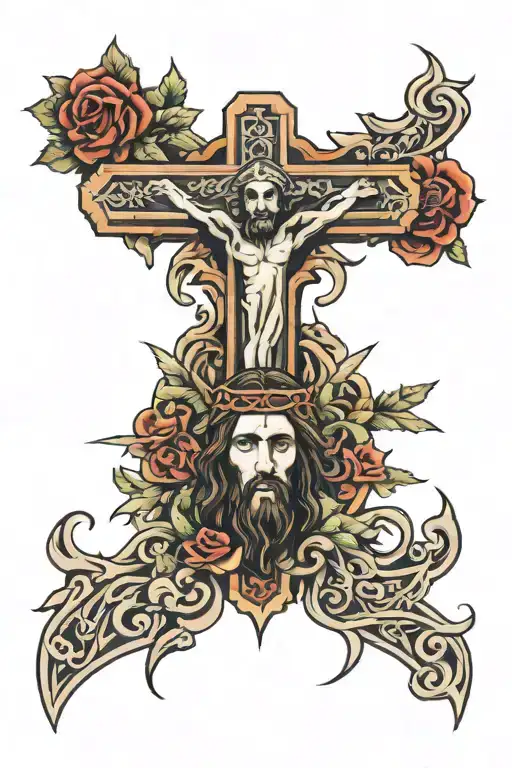 Jesus Cross Tattoo Design