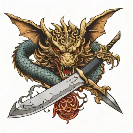 Dragon Chef Knife Surrounded