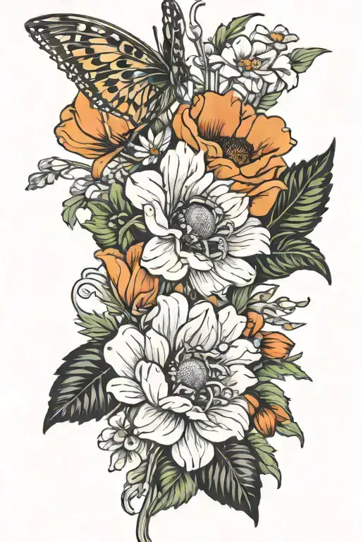 Daisy And Poppy Flower