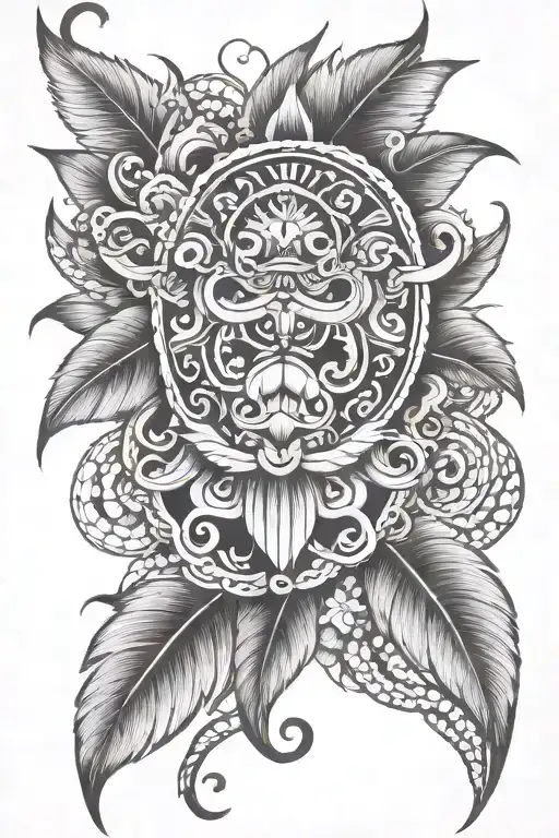 Filipino Tribal Tattoo Mixed With Polish Trad Tattoo Design