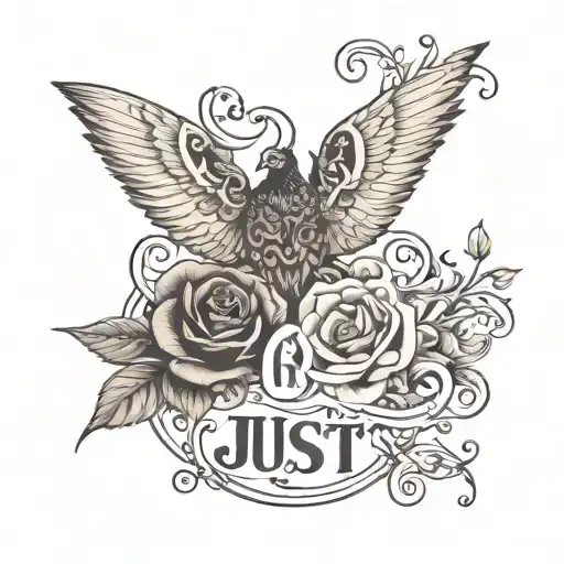 Just Be Quote Written Across Front Of Right Shoulder