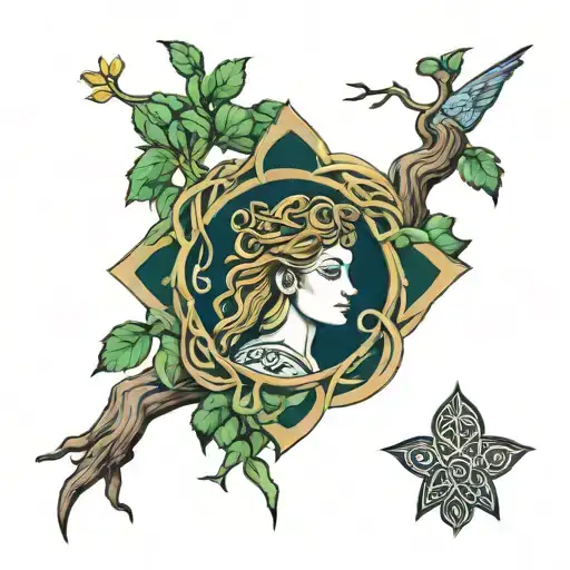 Goddess Inside Celtic Tree