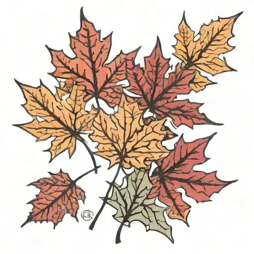 Maple Leaves From Summer To Winter