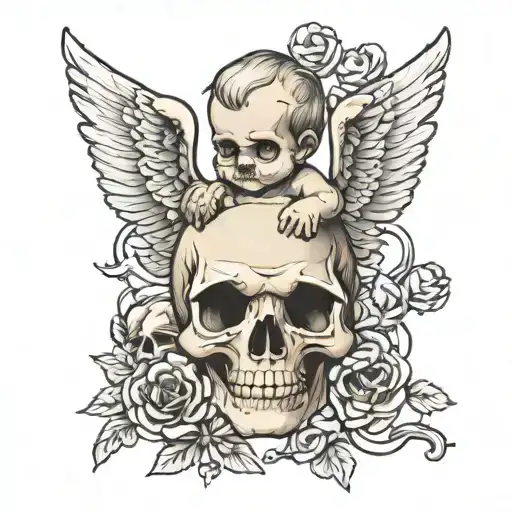 Cherub With Skull For A Head