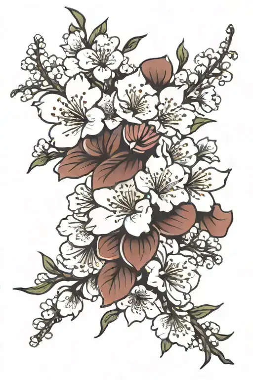 Cherry Blossom Tattoo Design Representing Strength