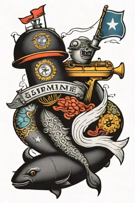 Submarine Warefare Insignia And Detroit And Texas