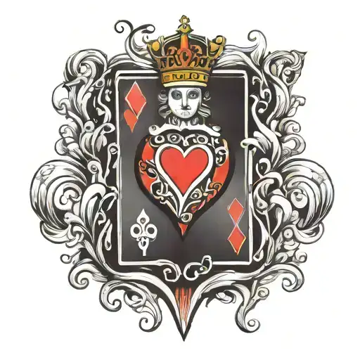 I Need A Queen Of Hearts Card Design With My Finger With The Small S Word Inside The Card