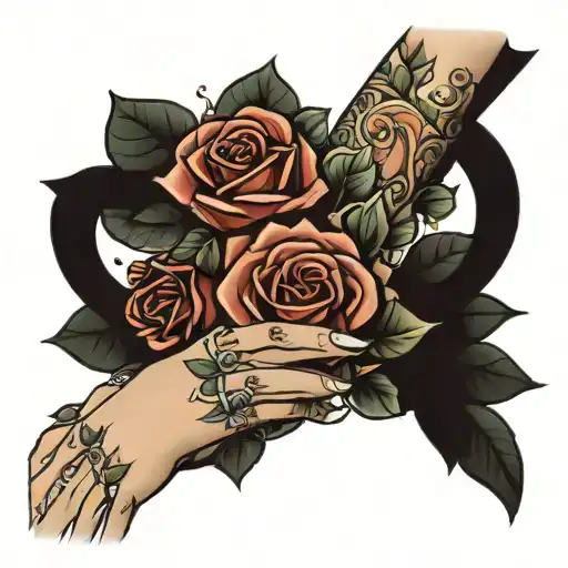 Bracelet And Woman Hand With Roses