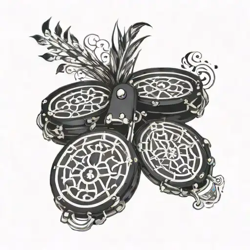 Simple Tambourine With 4 Zills All Black