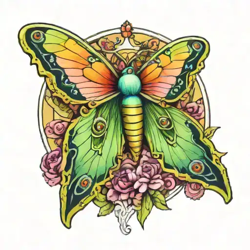 Bejeweled Luna Moth Perched