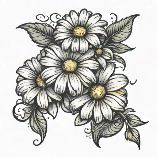Daisy Flower Growing Together Symbolizing Strength
