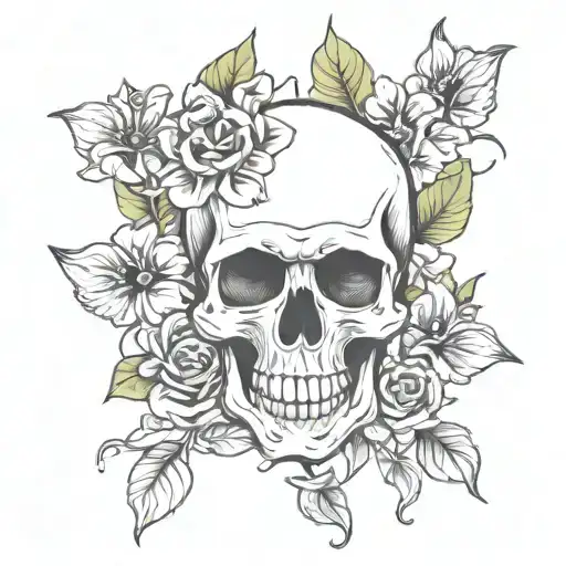 Skull Flowers Coming