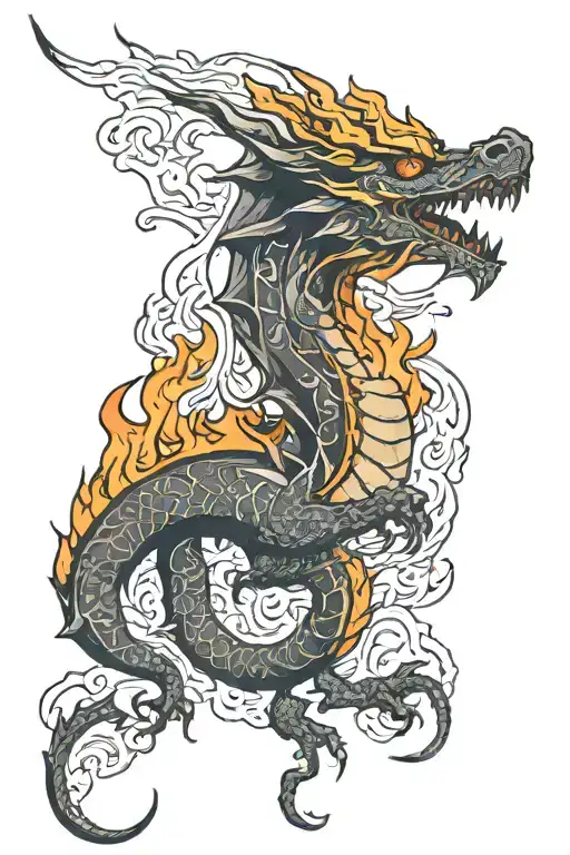 Dragon Made Of Flames