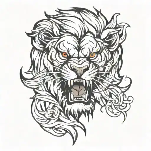 Angry Lion Face