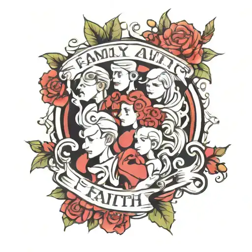 Family And Faith Design Featuring