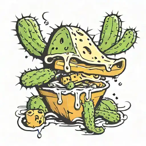 Cheese Dripping On Cactus