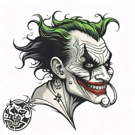 Joker Face Tattoo With Hahaha