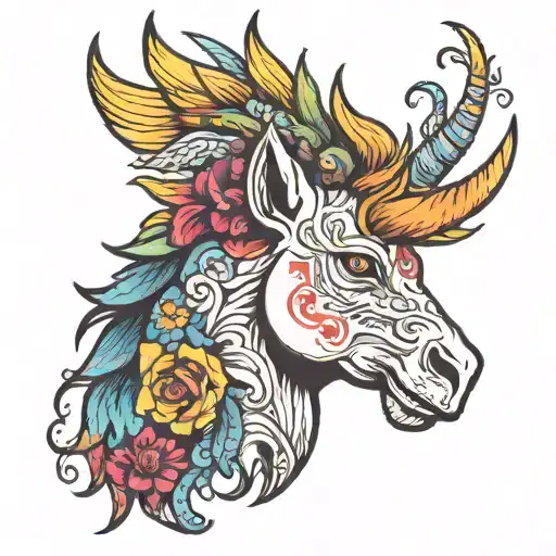 Unicorn Head Rooster Body