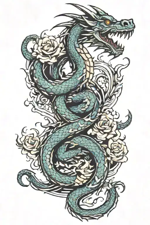 Dragon On Forearm Tattoo Design