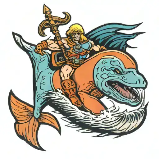 He-man Riding Dolphin With Handlebars