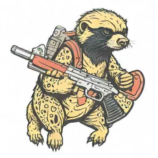 Honey Badger With Gun