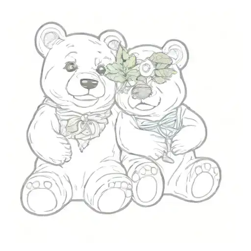Two Gummy Bears Sharing Weed Leaf Intertwined
