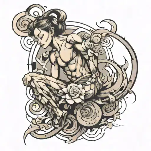 An Abstract Representation Of Overcoming Obstacles Through Strength And Determination