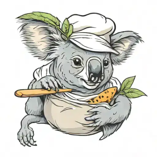 Koala With Chef Hat And Joint In Mouth