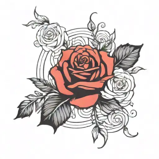 Woman Outline Rose Intertwined