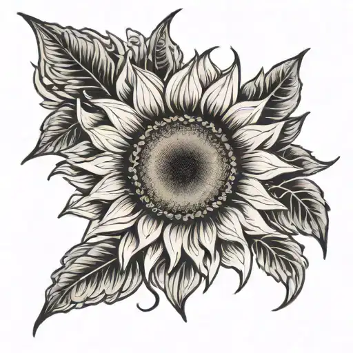 Sunflower Tattoo With Inspirational Quote