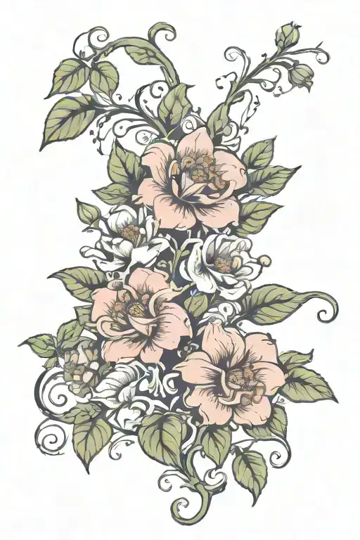 Birth Flowers On A Vine Wrapping