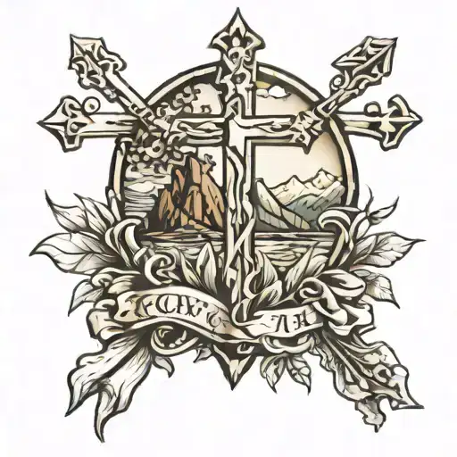 Christian Tattoo That Represents Strength Hiking With A Cross