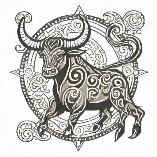 Tribal Taurus Zodiac Sign