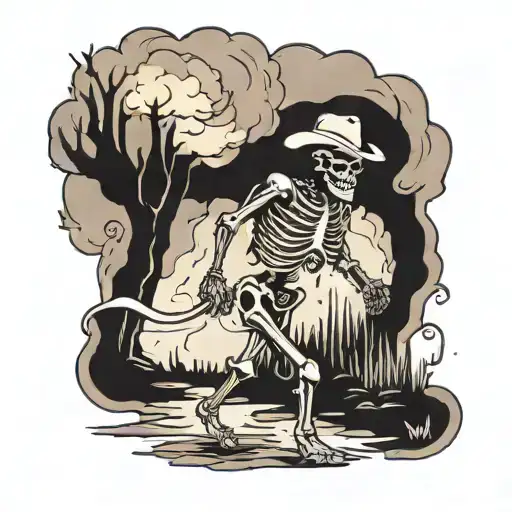 Cowboy Skeleton Walking