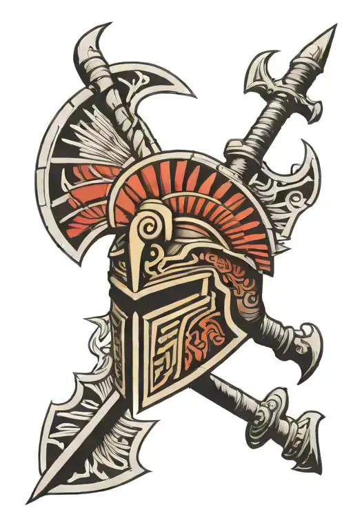 Polynesian With Spartan Helmet