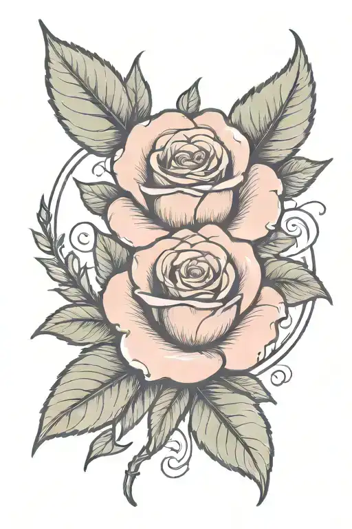 Rose With The Name Evelyn In Cursive On The Stem