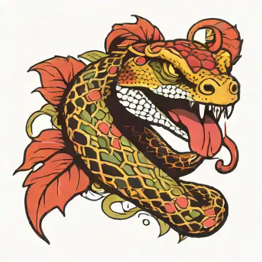 Snake Biting A Heart