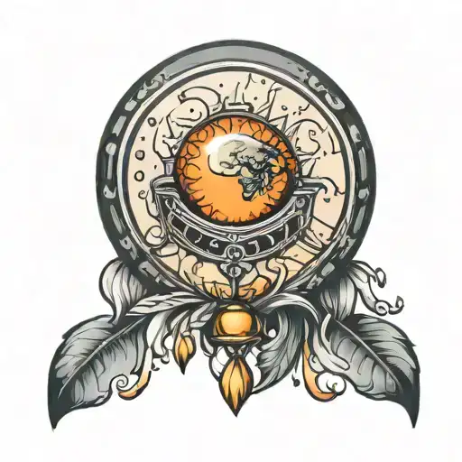 Crystal Ball In The Middle Of The Moon And The Sun