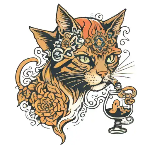 A Cat Smoking From A Bong