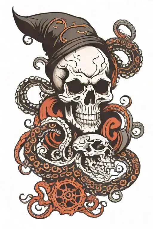 Skull And Octopus Wrapped