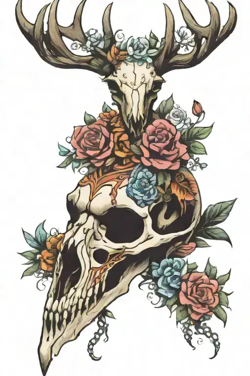 Deer Skull Surrounded