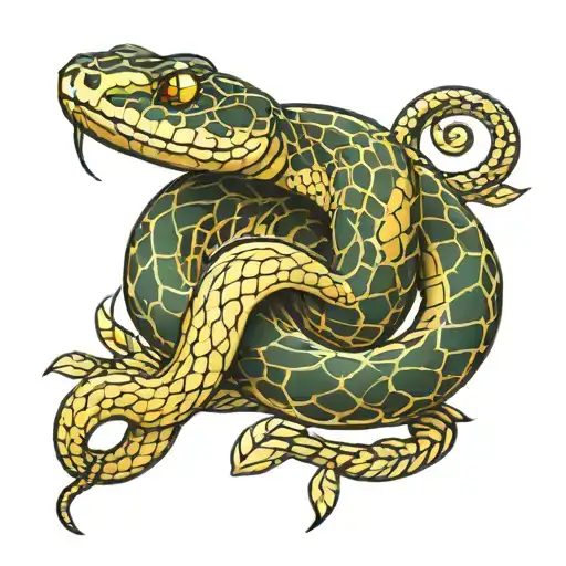 Snake That Starts At The Wrist And Wraps Around So The Snake Bites Your Collar Bone