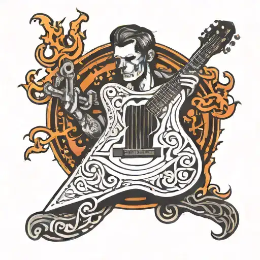 Dean From Hell Guitar Black And White