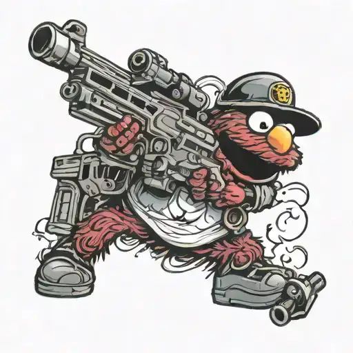 Elmo With Gun