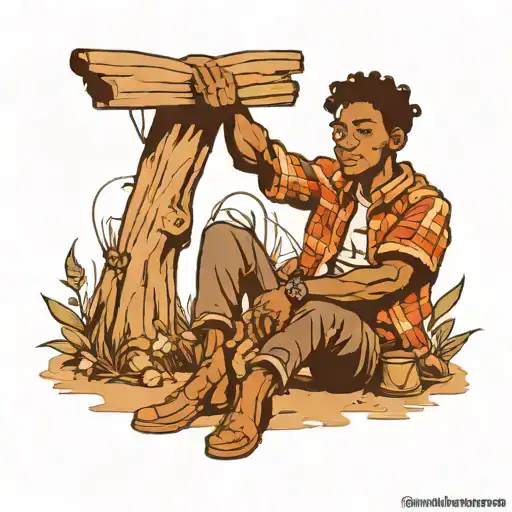 Country Black Boy Sitting