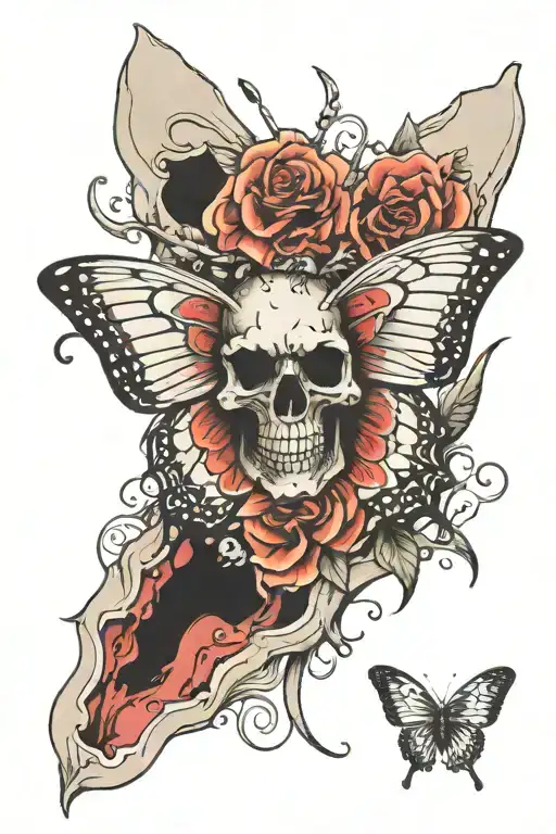 Butterfly With Skull Inside