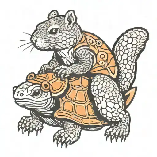 Squirrel Riding Snapping Turtle