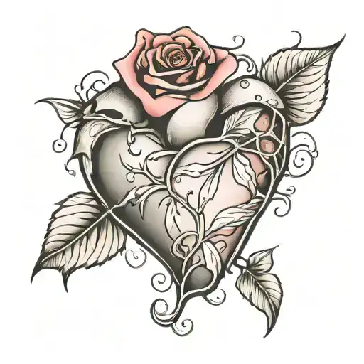 Heart Covered With Rose Wrapped